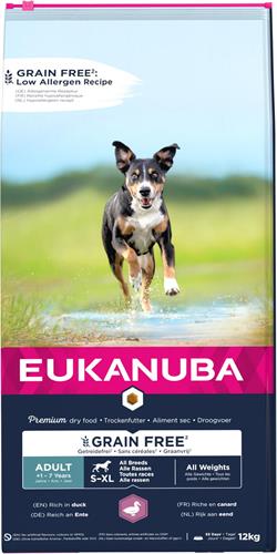 EUKANUBA Adult All breeds Grainfree (kornfri) med and 12 kg
